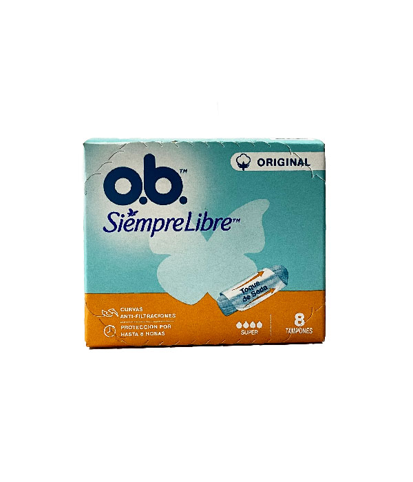TAMPONES OB SIEMPRE LIBRE SUPER CAJA X 8 UNDS